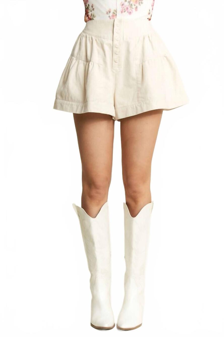 NEW JADE BY JANE high waist ruffle shorts in cream